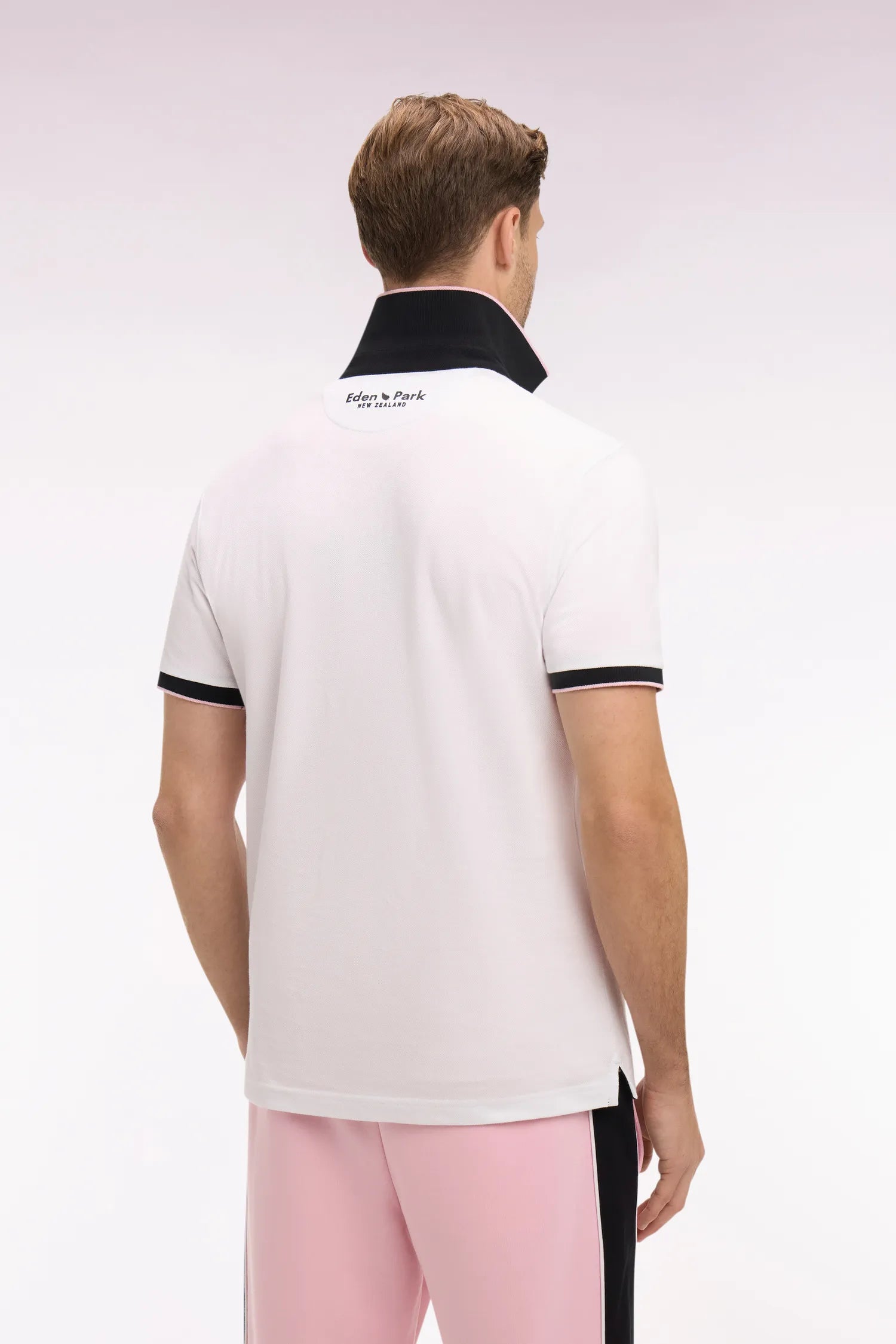 Eden Park 0 Men New Zealand Short-Sleeved White Cotton Polo Shirt SKU: E26MAIPC0030_BC Image 04
