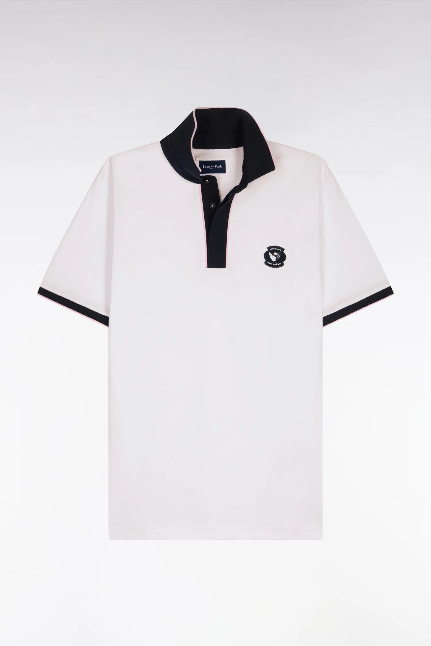 Eden Park 0 Men New Zealand Short-Sleeved White Cotton Polo Shirt SKU: E26MAIPC0030_BC Image 05