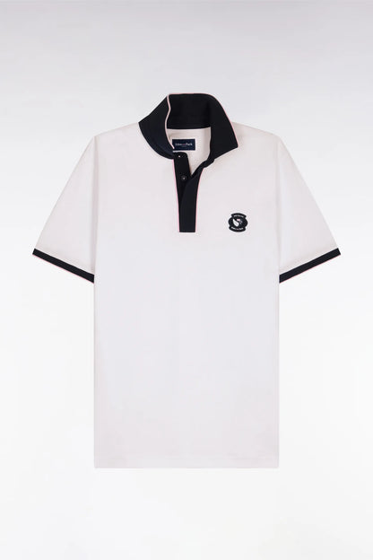 Eden Park 0 Men New Zealand Short-Sleeved White Cotton Polo Shirt SKU: E26MAIPC0030_BC Image 05