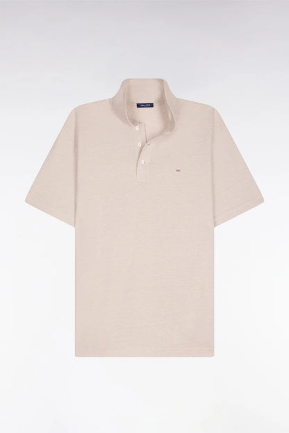 Eden Park Ecru Men Short-Sleeved Regular Fit Polo Shirt in Ecru Oxford SKU: E26MAIPC0031_BEC18 Image 02