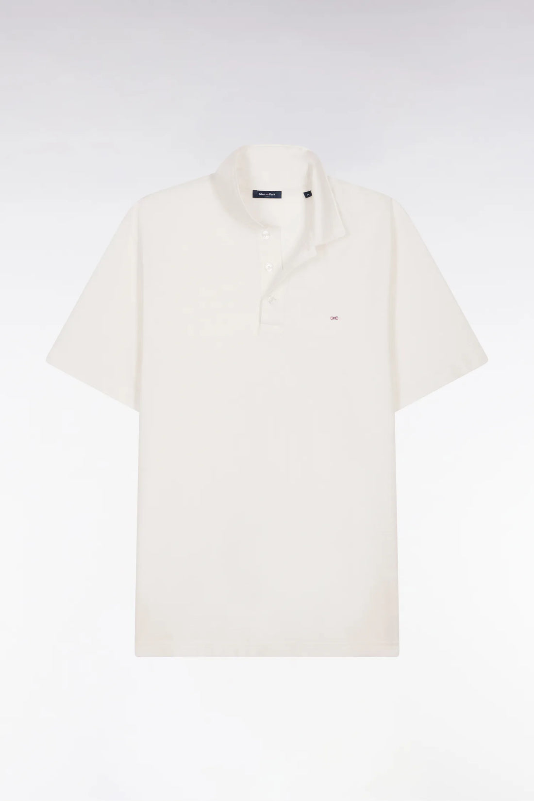 Eden Park Ivory Men Ivory Oxford Short-Sleeved Regular Fit Polo Shirt SKU: E26MAIPC0031_ECC4 Image 02
