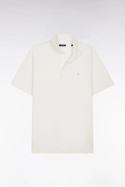 Eden Park Ivory Men Ivory Oxford Short-Sleeved Regular Fit Polo Shirt SKU: E26MAIPC0031_ECC4 Image 02
