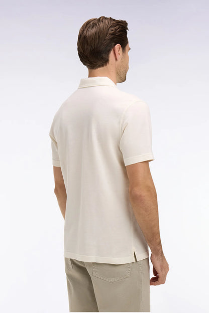 Eden Park Ivory Men Ivory Oxford Short-Sleeved Regular Fit Polo Shirt SKU: E26MAIPC0031_ECC4 Image 05