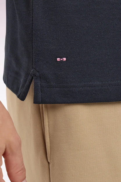 Eden Park 0 Men Short-Sleeved Polo Shirt in Navy Cotton PiquŽ with Ep Logo SKU: E26MAIPC0040_BLF Image 03