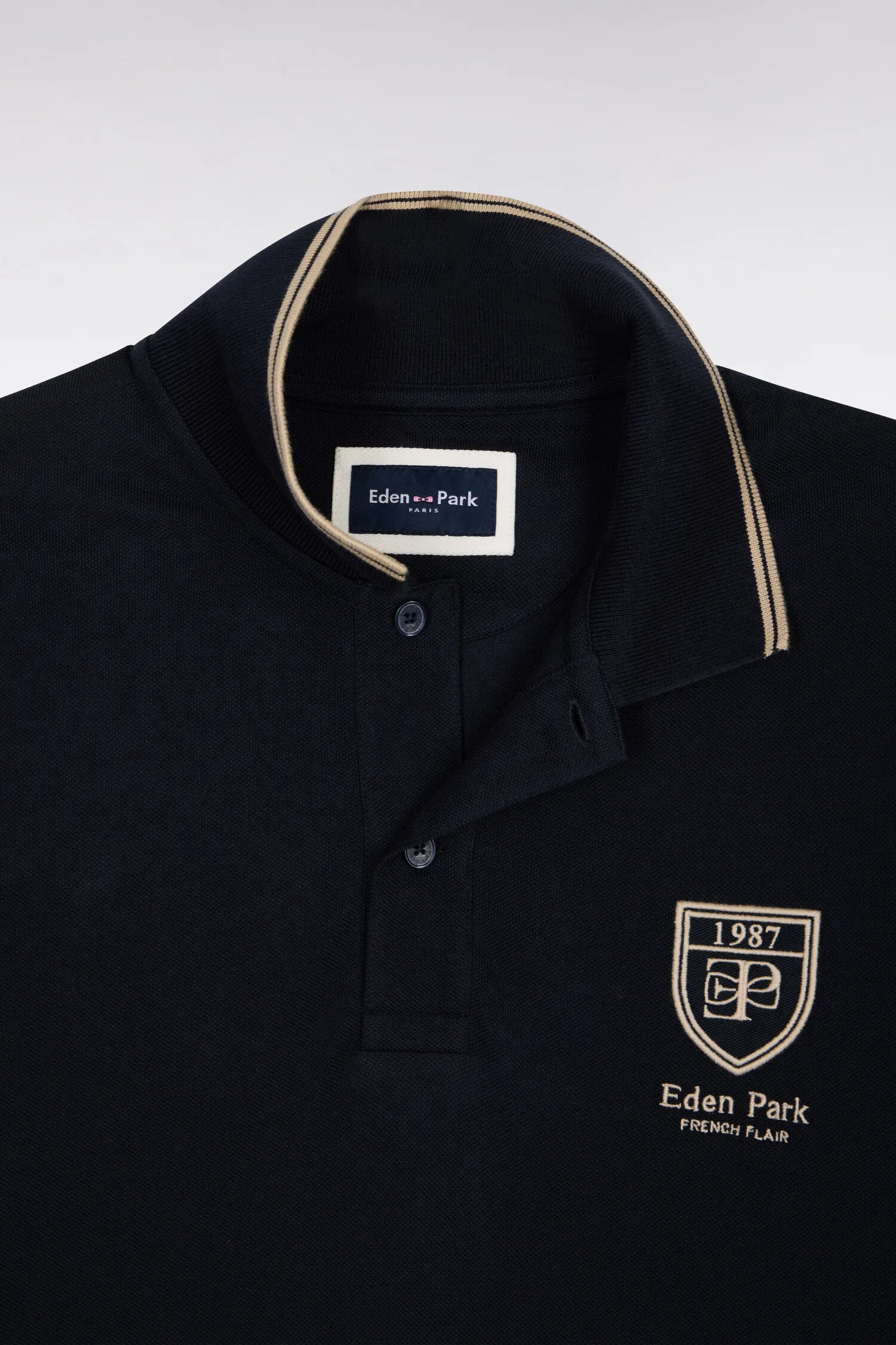 Eden Park 0 Men Short-Sleeved Polo Shirt in Navy Cotton PiquŽ with Ep Logo SKU: E26MAIPC0040_BLF Image 06