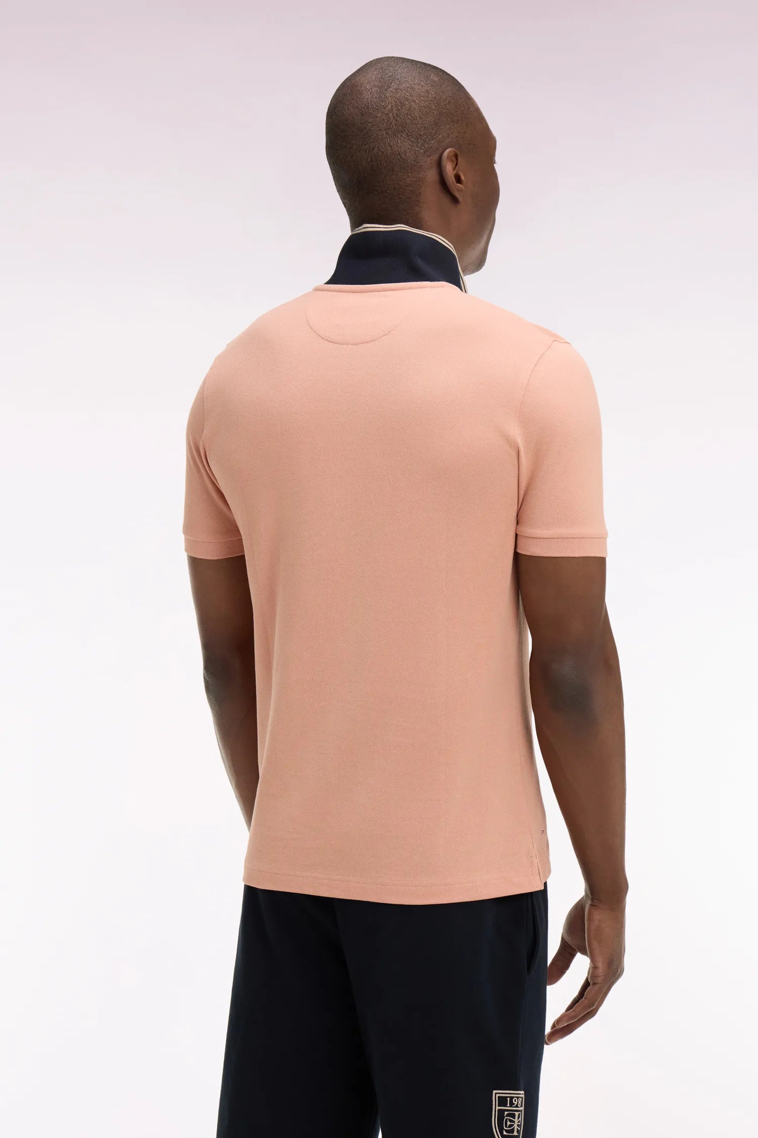 Eden Park 0 Men Short-Sleeved Polo Shirt in Salmon Cotton PiquŽ with Ep Logo SKU: E26MAIPC0040_MAM35 Image 04
