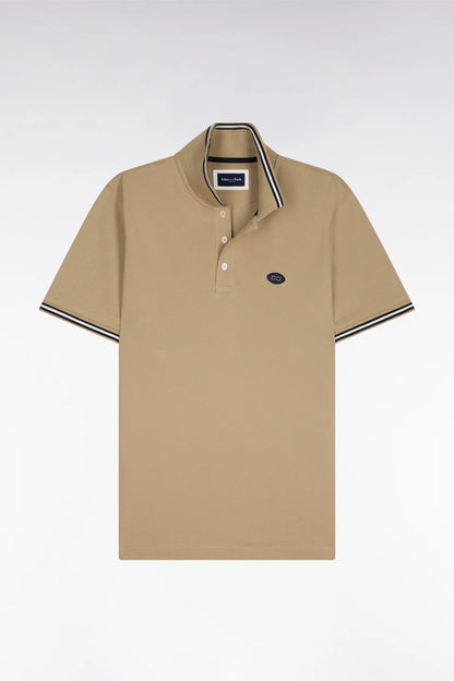 Eden Park Beige Men Short-Sleeved Polo Shirt in Beige Cotton SKU: E26MAIPC0042_BEM30 Image 02