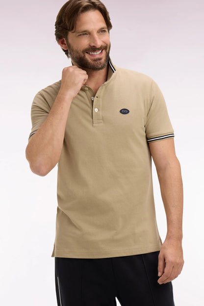 Eden Park Beige Men Short-Sleeved Polo Shirt in Beige Cotton SKU: E26MAIPC0042_BEM30 Image 03