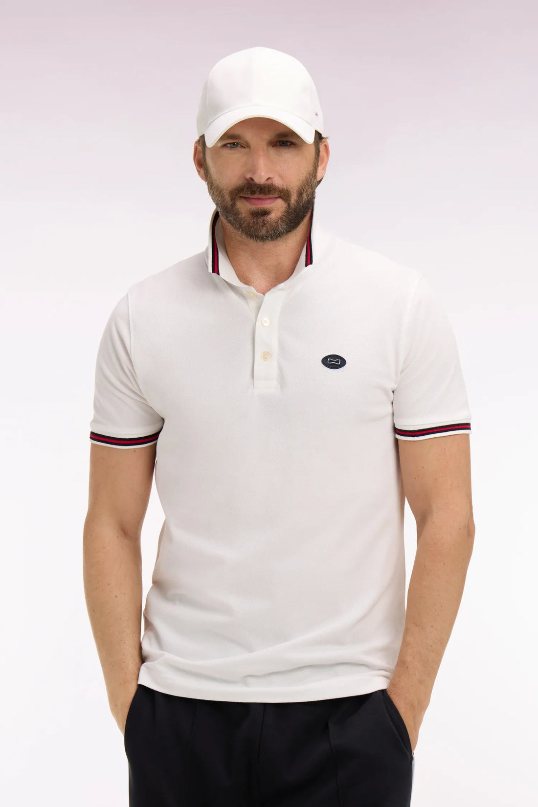 Eden Park White Men Short-Sleeved Polo Shirt in White Cotton SKU: E26MAIPC0042_ECC Image 01