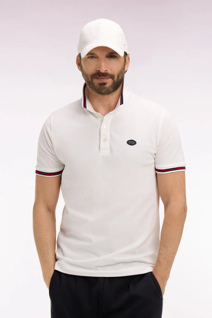 Eden Park White Men Short-Sleeved Polo Shirt in White Cotton SKU: E26MAIPC0042_ECC Image 01