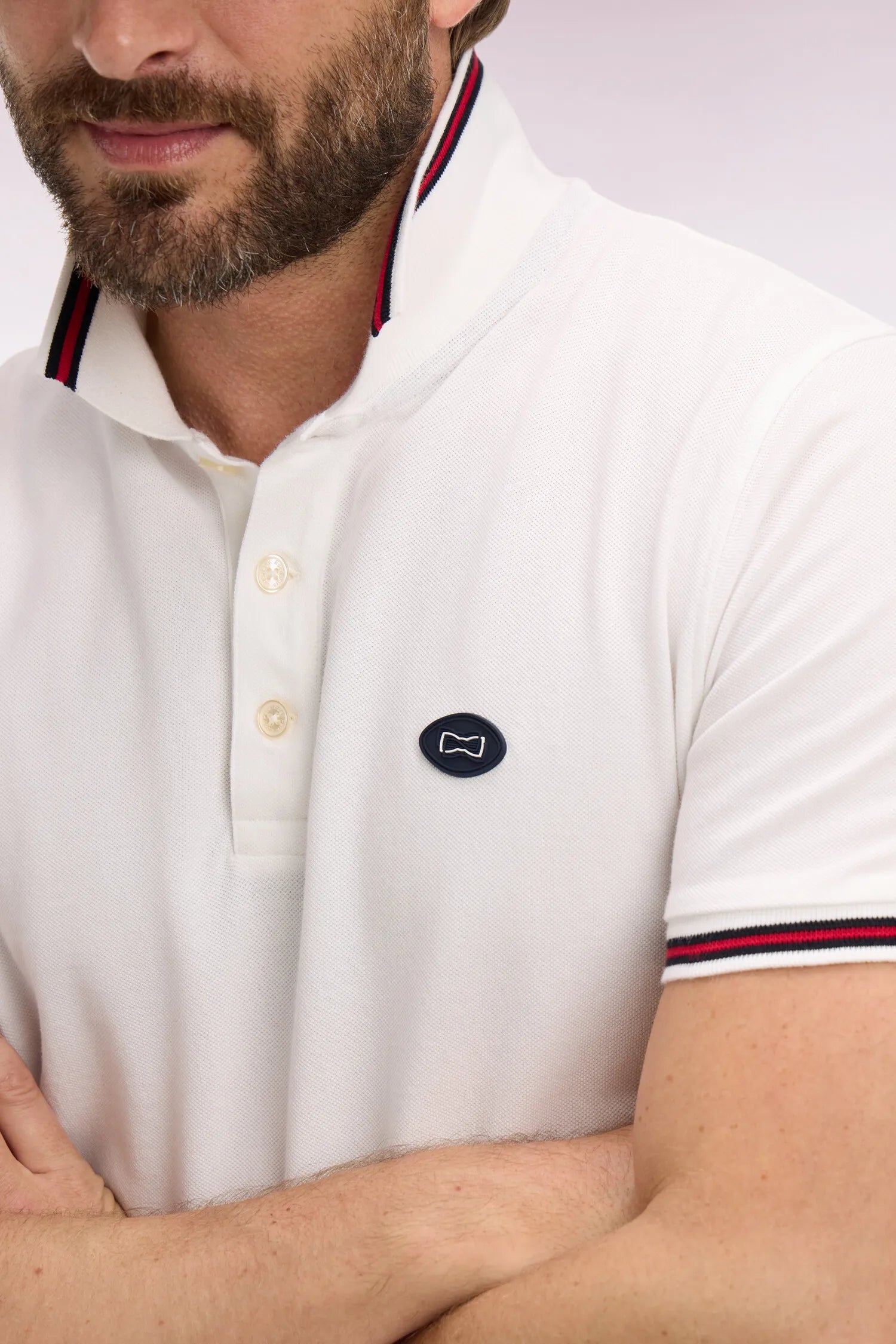 Eden Park White Men Short-Sleeved Polo Shirt in White Cotton SKU: E26MAIPC0042_ECC Image 04