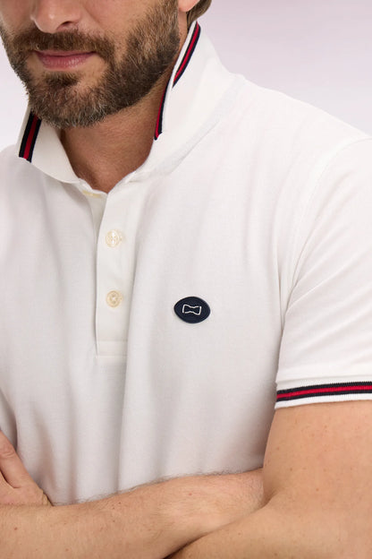 Eden Park White Men Short-Sleeved Polo Shirt in White Cotton SKU: E26MAIPC0042_ECC Image 04