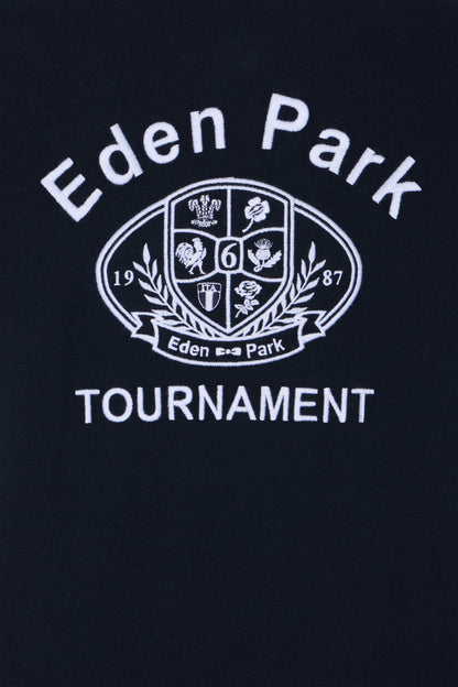 Eden Park 0 Boys Short-Sleeved Polo Shirt in Navy Cotton Jersey SKU: E26MAIPC0047_BLF Image 02