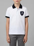 Eden Park 0 Boys Short-Sleeved Polo Shirt in White Cotton Jersey with Rugby Crest SKU: E26MAIPC0048_BC Image 00