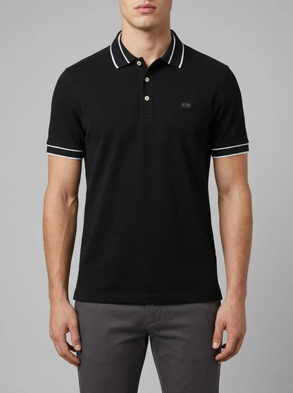 Eden Park 0 Men Short-Sleeved Polo Shirt in Black Cotton PiquŽ SKU: E26MAIPC0049_NO Image 00
