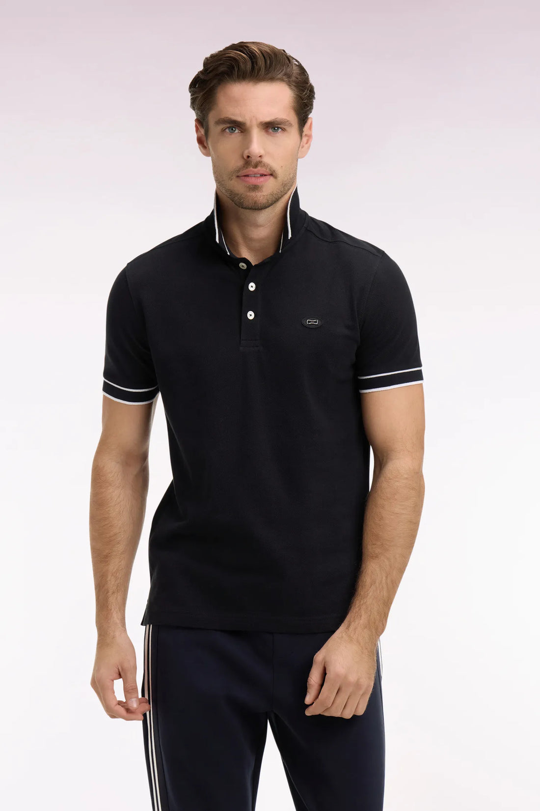 Eden Park 0 Men Short-Sleeved Polo Shirt in Black Cotton PiquŽ SKU: E26MAIPC0049_NO Image 01