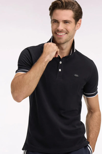 Eden Park 0 Men Short-Sleeved Polo Shirt in Black Cotton PiquŽ SKU: E26MAIPC0049_NO Image 02