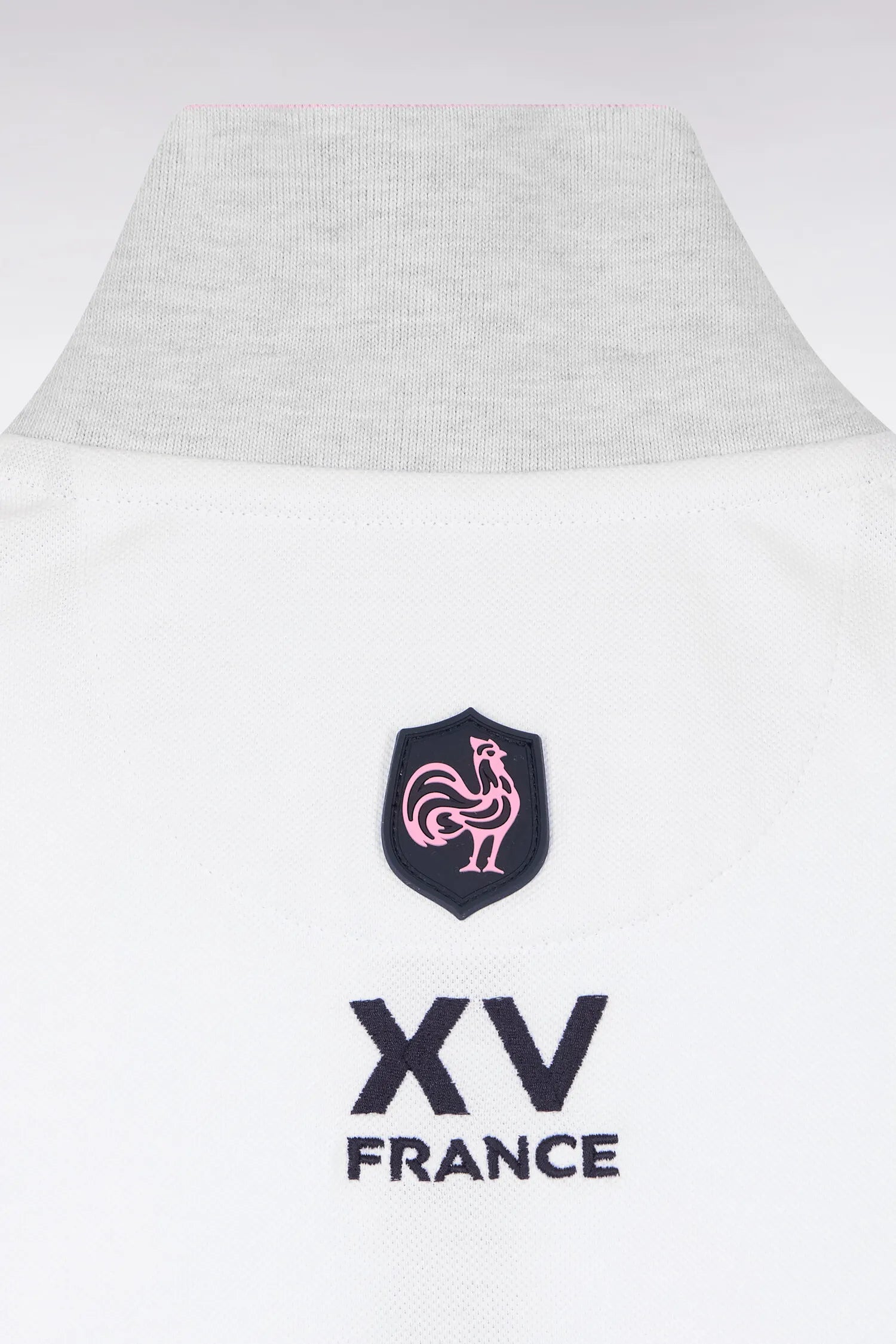 Eden Park 0 Men Short-Sleeved French National Rugby Team Polo Shirt in White Cotton PiquŽ with Navy Blue Trim SKU: E26MAIPC0054_BC Image 06