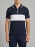 Eden Park 0 Men Short-Sleeved France XV Polo Shirt in Navy Cotton PiquŽ with White Cutouts SKU: E26MAIPC0054_BLF Image 00