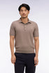 Eden Park 0 Men Beige Short-Sleeved Polo-Neck Sweater in A Cotton and Silk Blend SKU: E26MAIPU0004_BEM Image 01
