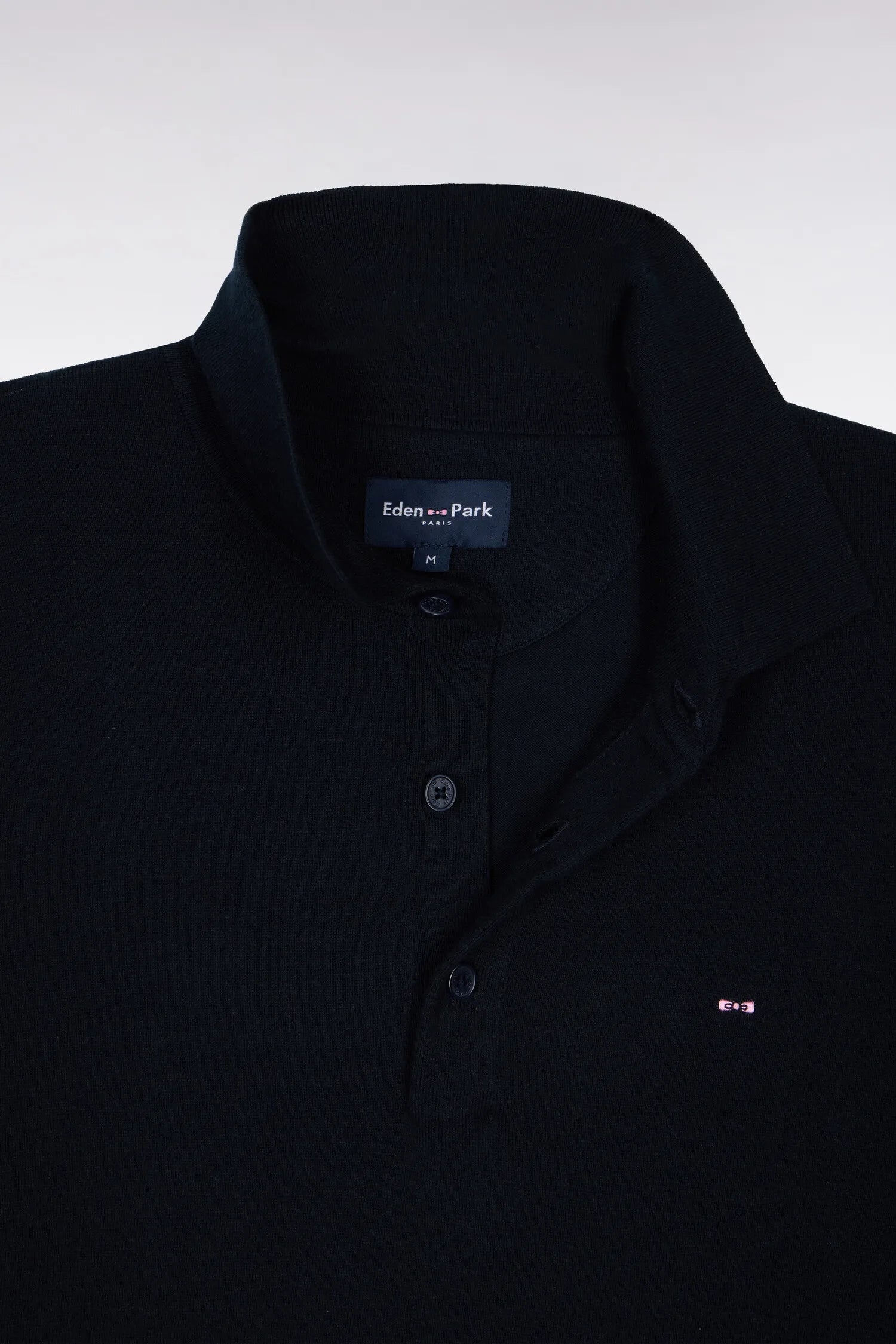 Eden Park 0 Men Navy Blue Short-Sleeved Polo Collar Sweater in Cotton and Silk Blend SKU: E26MAIPU0004_BLF Image 06