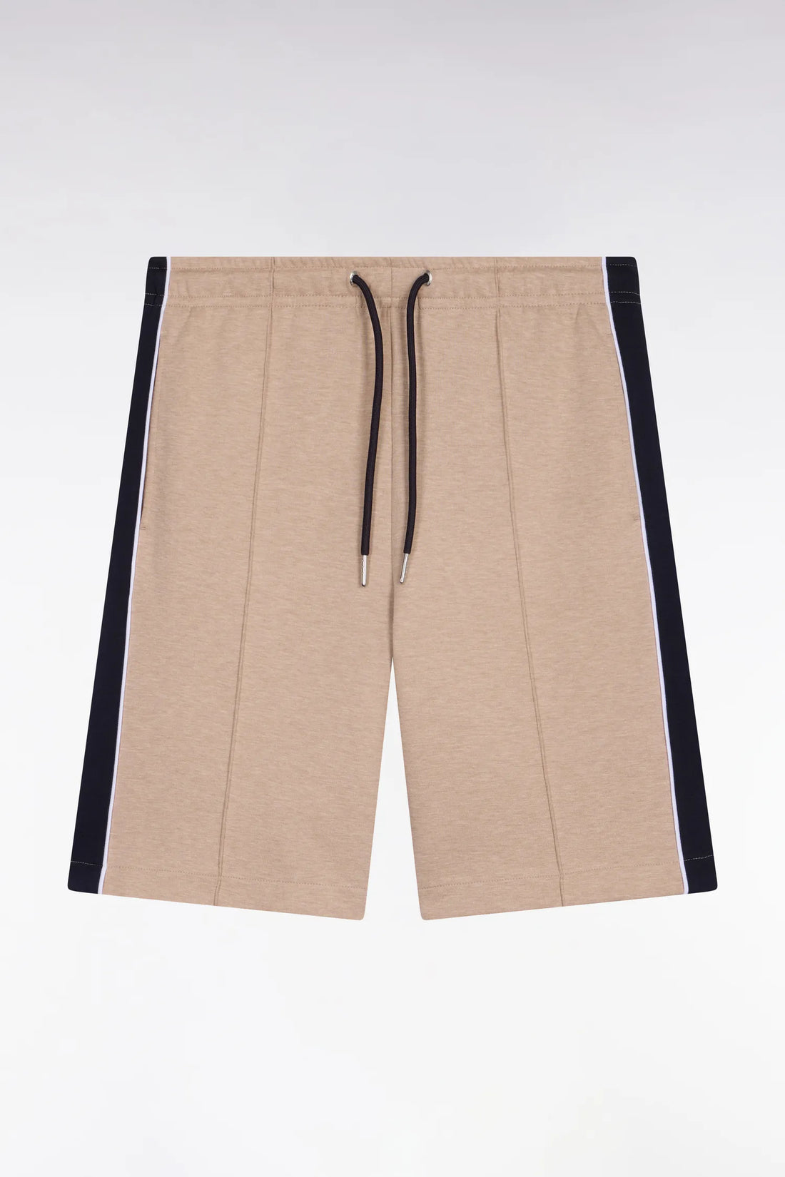 Eden Park Beige Men Beige and Navy Cutout Interlock Shorts SKU: E26MAISH0004_BEC13 Image 02