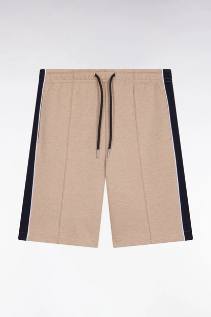 Eden Park Beige Men Beige and Navy Cutout Interlock Shorts SKU: E26MAISH0004_BEC13 Image 02
