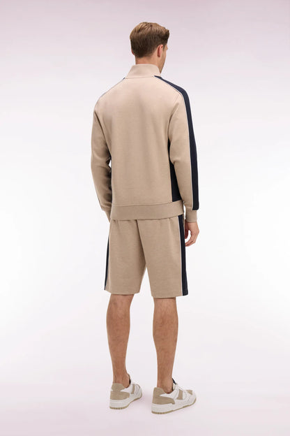 Eden Park Beige Men Beige and Navy Cutout Interlock Shorts SKU: E26MAISH0004_BEC13 Image 05