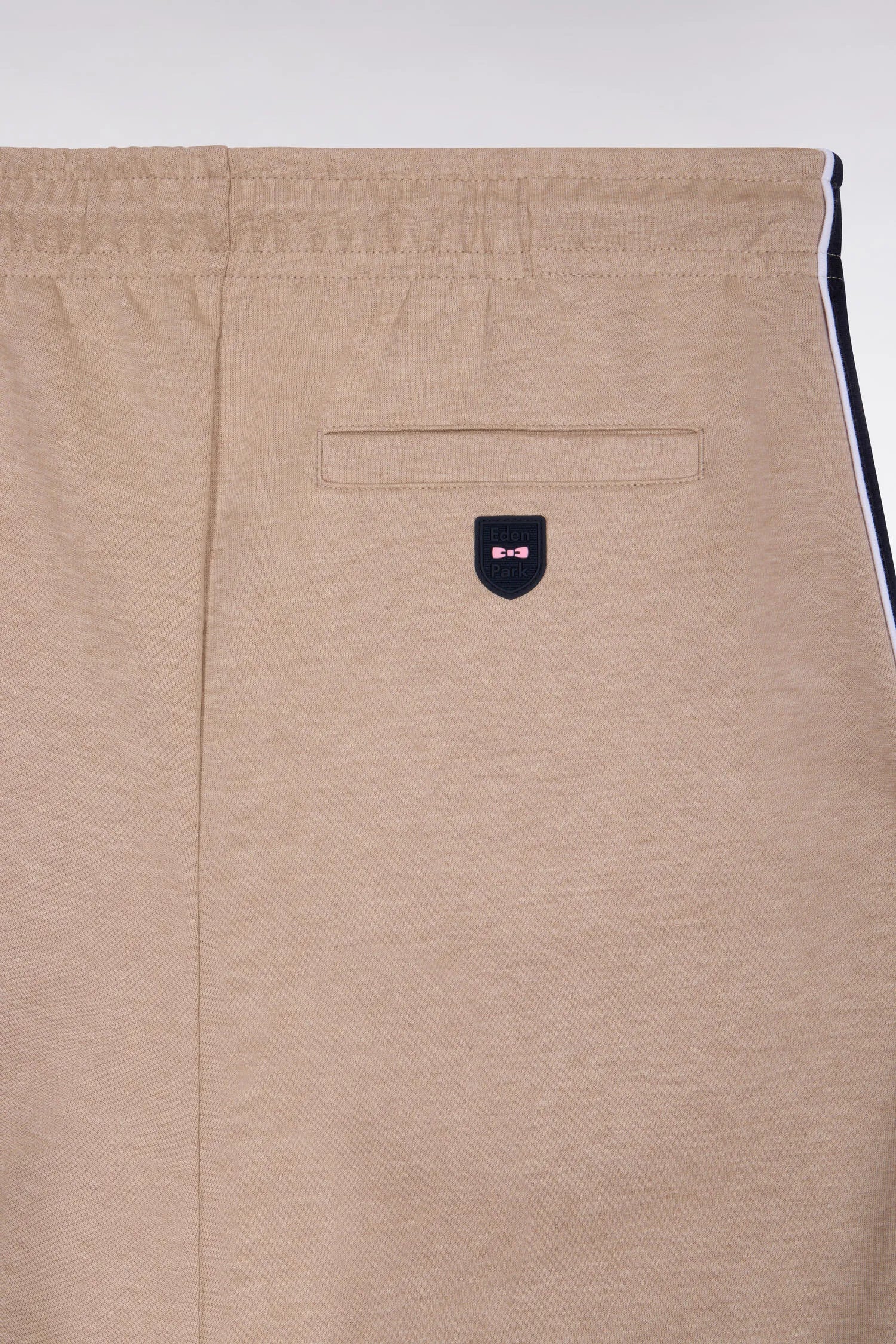 Eden Park Beige Men Beige and Navy Cutout Interlock Shorts SKU: E26MAISH0004_BEC13 Image 06