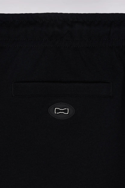 Eden Park Black Men Black Fleece Shorts with White Piping SKU: E26MAISH0011_NO Image 06