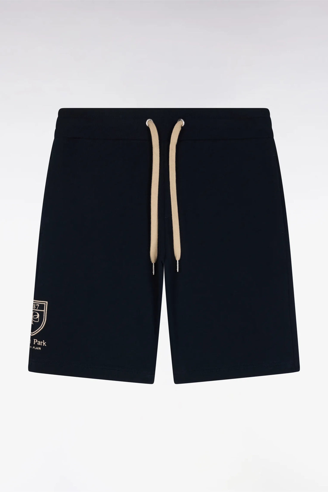 Eden Park Navy Blue Men Navy Cotton Fleece Shorts with Embroidered Patch SKU: E26MAISH0015_BLF Image 02