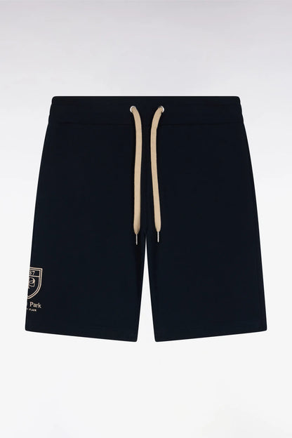 Eden Park Navy Blue Men Navy Cotton Fleece Shorts with Embroidered Patch SKU: E26MAISH0015_BLF Image 02