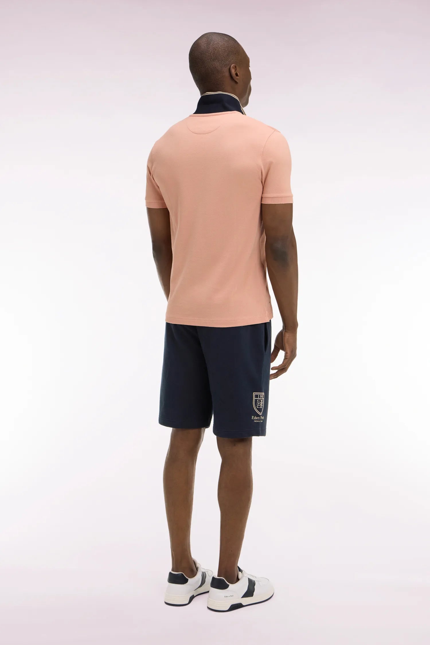 Eden Park Navy Blue Men Navy Cotton Fleece Shorts with Embroidered Patch SKU: E26MAISH0015_BLF Image 05