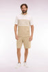 Eden Park Beige Men Beige Cotton Fleece Shorts with Coat of Arms Embroidery SKU: E26MAISH0016_BEC21 Image 01