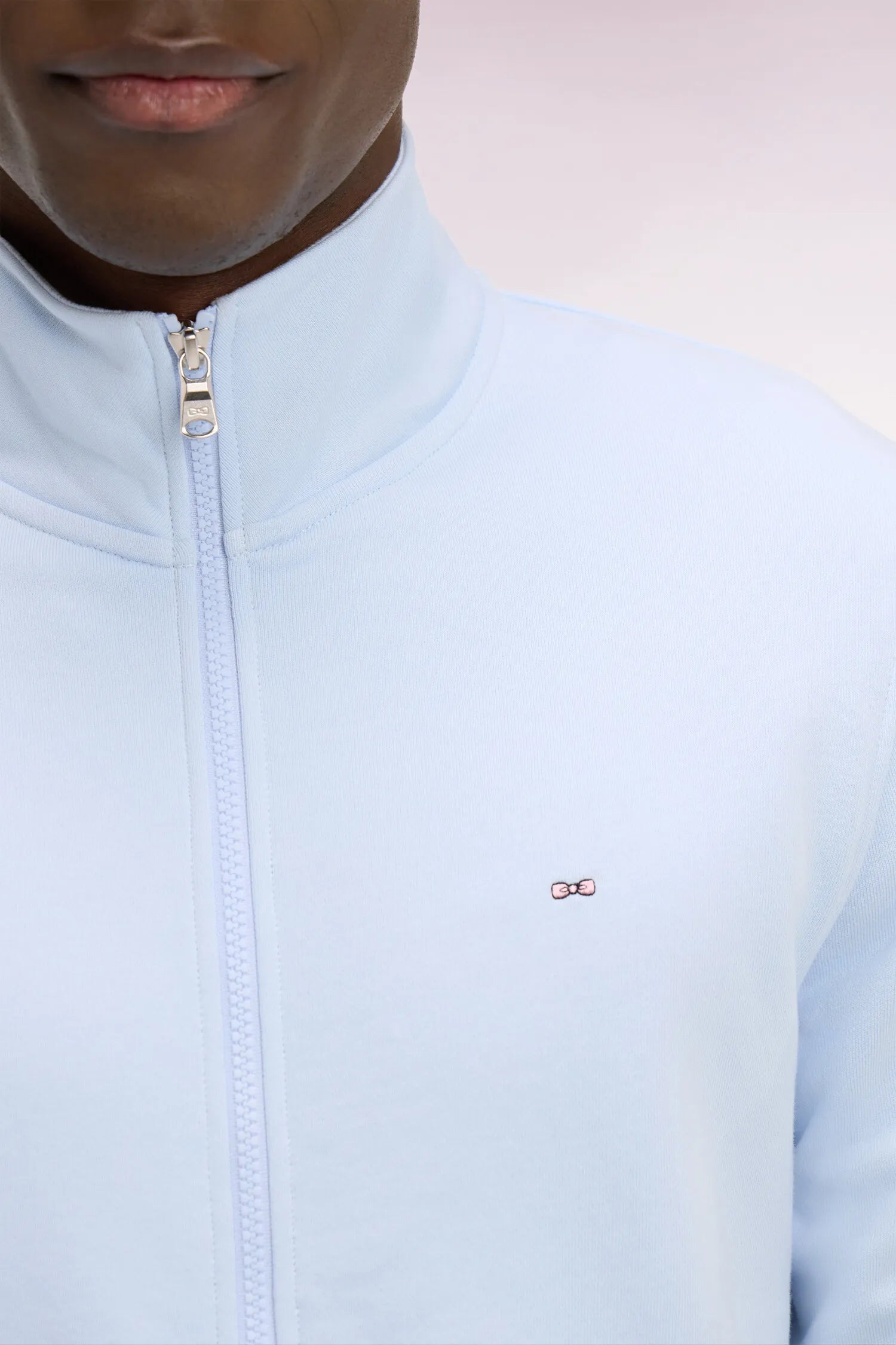 Eden Park 0 Men Sky Blue Cotton Fleece Zip-Up Sweatshirt SKU: E26MAISW0004_BLC25 Image 03