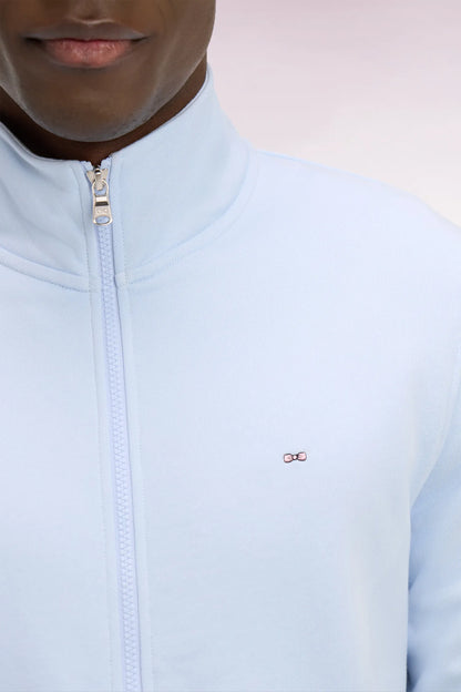 Eden Park 0 Men Sky Blue Cotton Fleece Zip-Up Sweatshirt SKU: E26MAISW0004_BLC25 Image 03