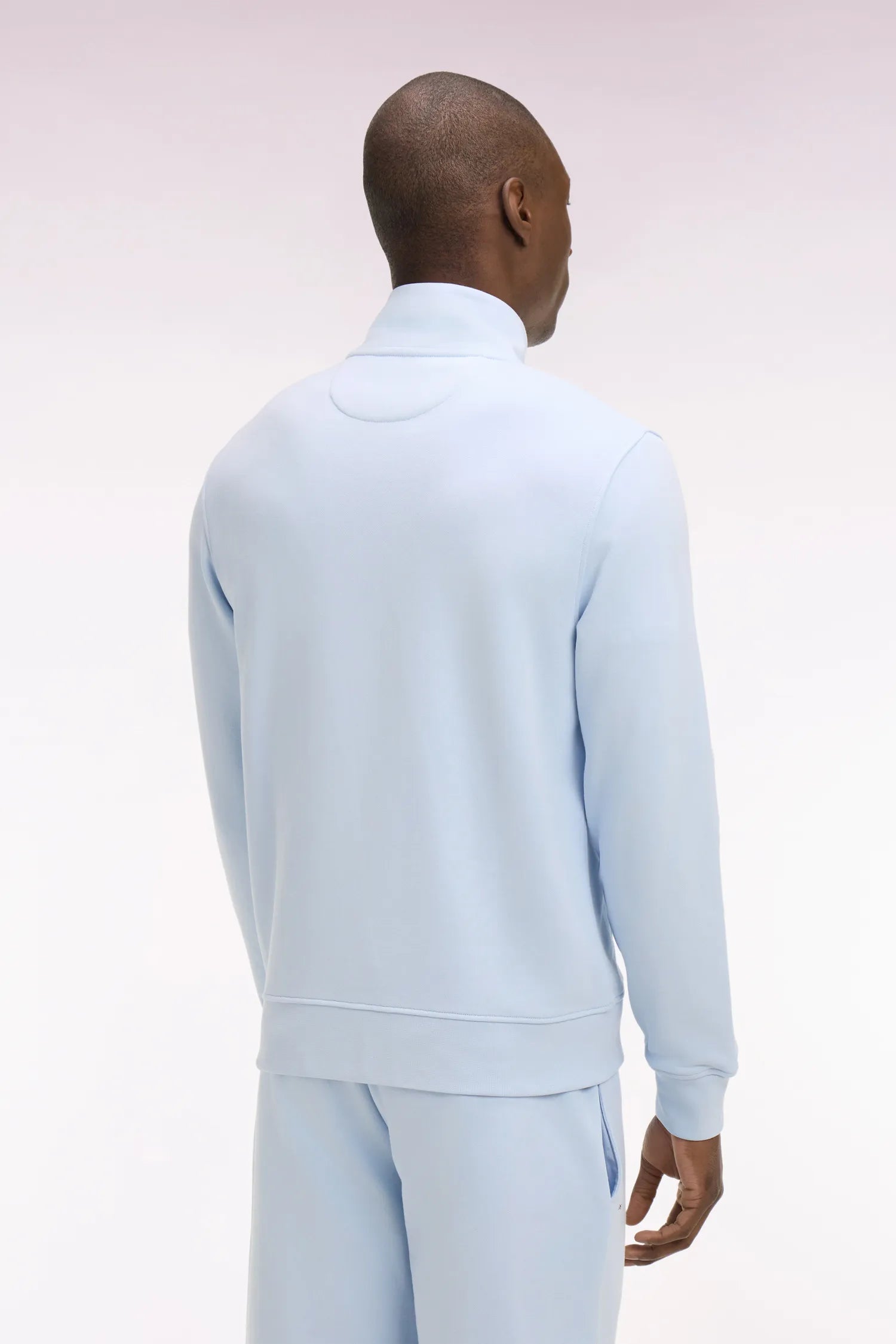Eden Park 0 Men Sky Blue Cotton Fleece Zip-Up Sweatshirt SKU: E26MAISW0004_BLC25 Image 04