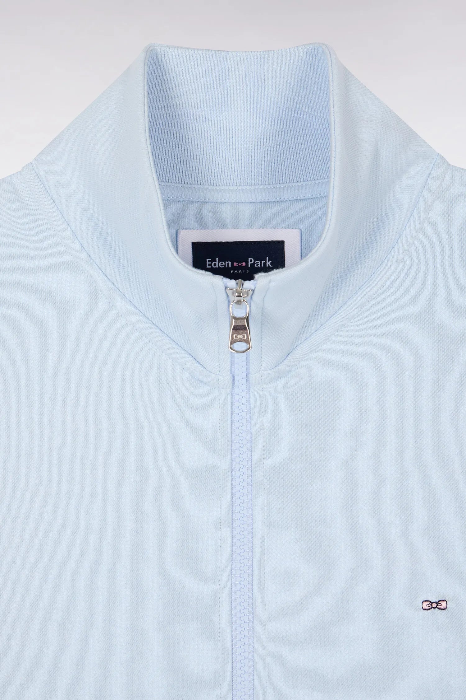 Eden Park 0 Men Sky Blue Cotton Fleece Zip-Up Sweatshirt SKU: E26MAISW0004_BLC25 Image 06