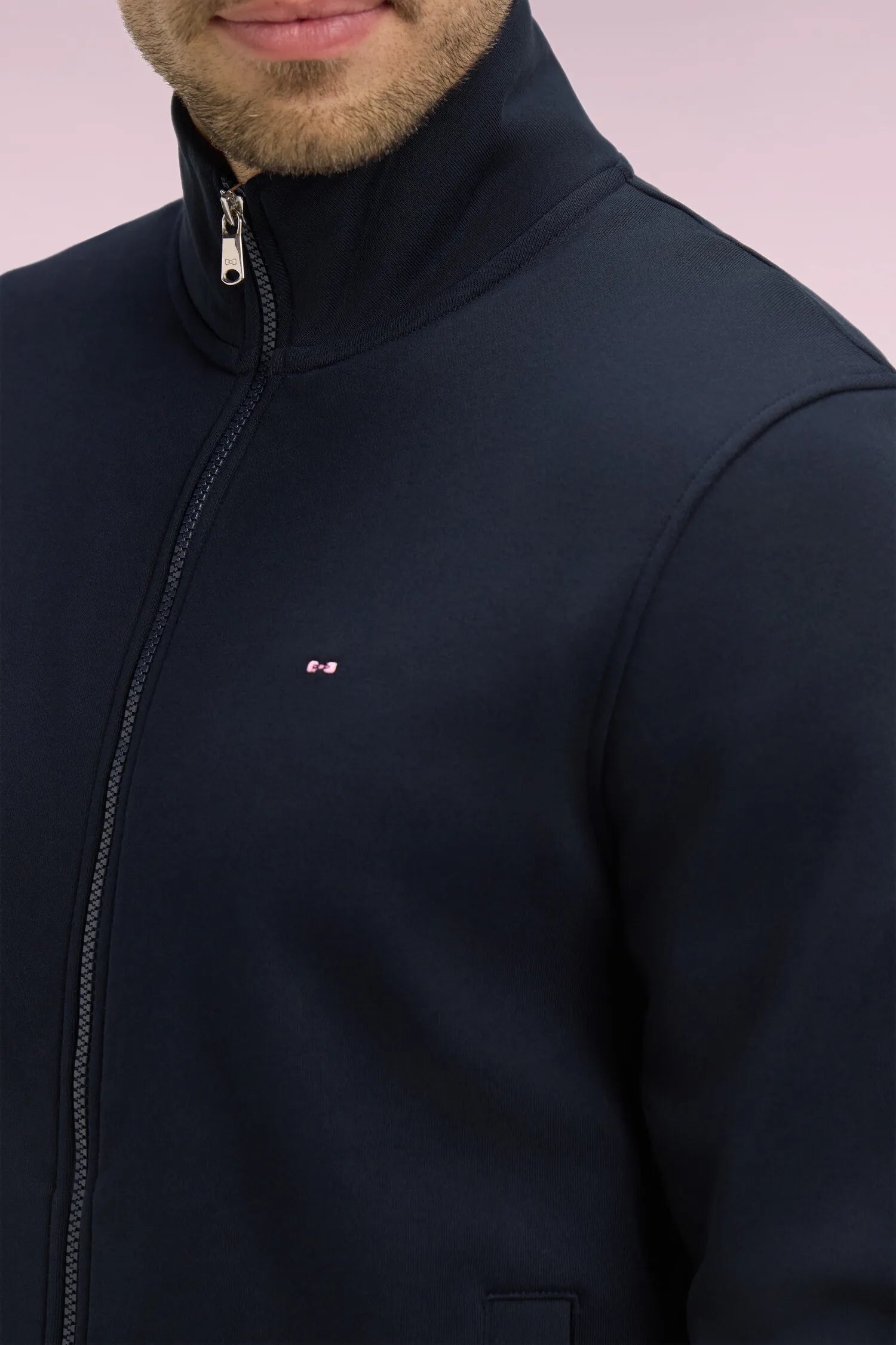 Eden Park 0 Men Navy Blue Cotton Fleece Zip-Up Sweatshirt SKU: E26MAISW0004_BLF Image 03