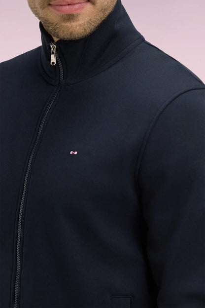 Eden Park 0 Men Navy Blue Cotton Fleece Zip-Up Sweatshirt SKU: E26MAISW0004_BLF Image 03