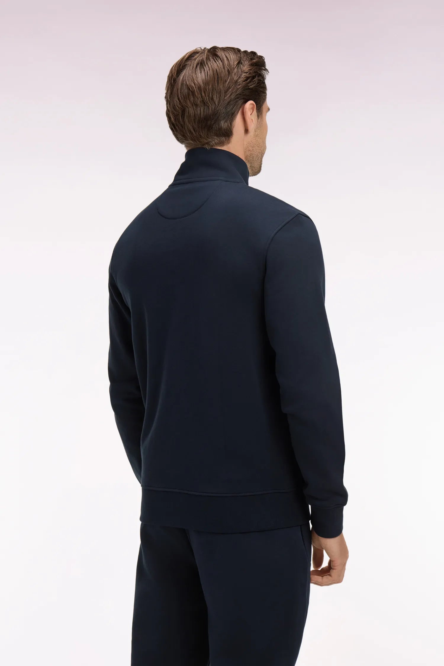 Eden Park 0 Men Navy Blue Cotton Fleece Zip-Up Sweatshirt SKU: E26MAISW0004_BLF Image 04