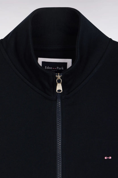 Eden Park 0 Men Navy Blue Cotton Fleece Zip-Up Sweatshirt SKU: E26MAISW0004_BLF Image 06