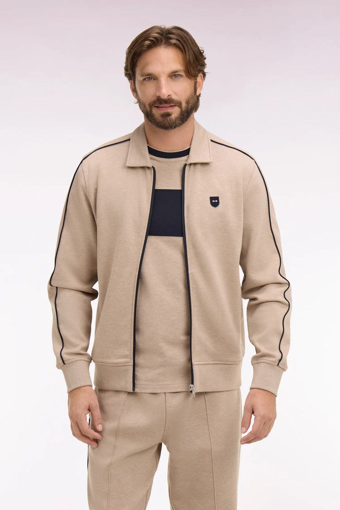 Eden Park 0 Men Beige Fleece Sweatshirt/Jacket SKU: E26MAISW0013_BEC13 Image 01