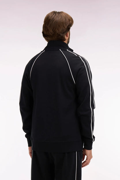 Eden Park 0 Men Black Interlock Zip-Up Sweatshirt with Ribbon Cutouts SKU: E26MAISW0023_NO Image 04