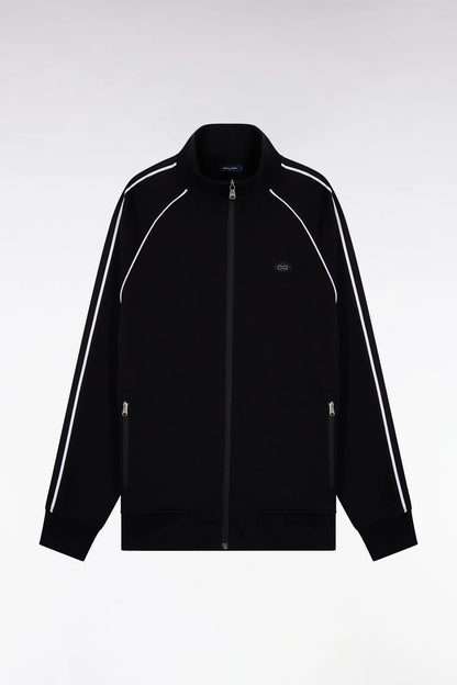 Eden Park 0 Men Black Interlock Zip-Up Sweatshirt with Ribbon Cutouts SKU: E26MAISW0023_NO Image 05