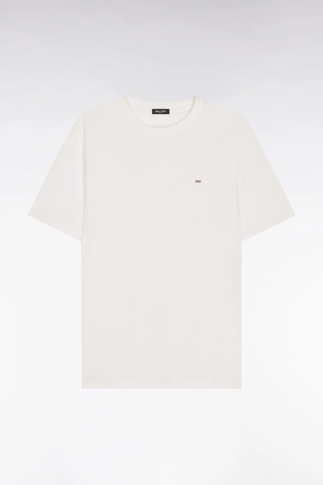 Eden Park White Men Regular Fit Short-Sleeved White Lyocell and Cotton T-Shirt SKU: E26MAITC0009_BC Image 02