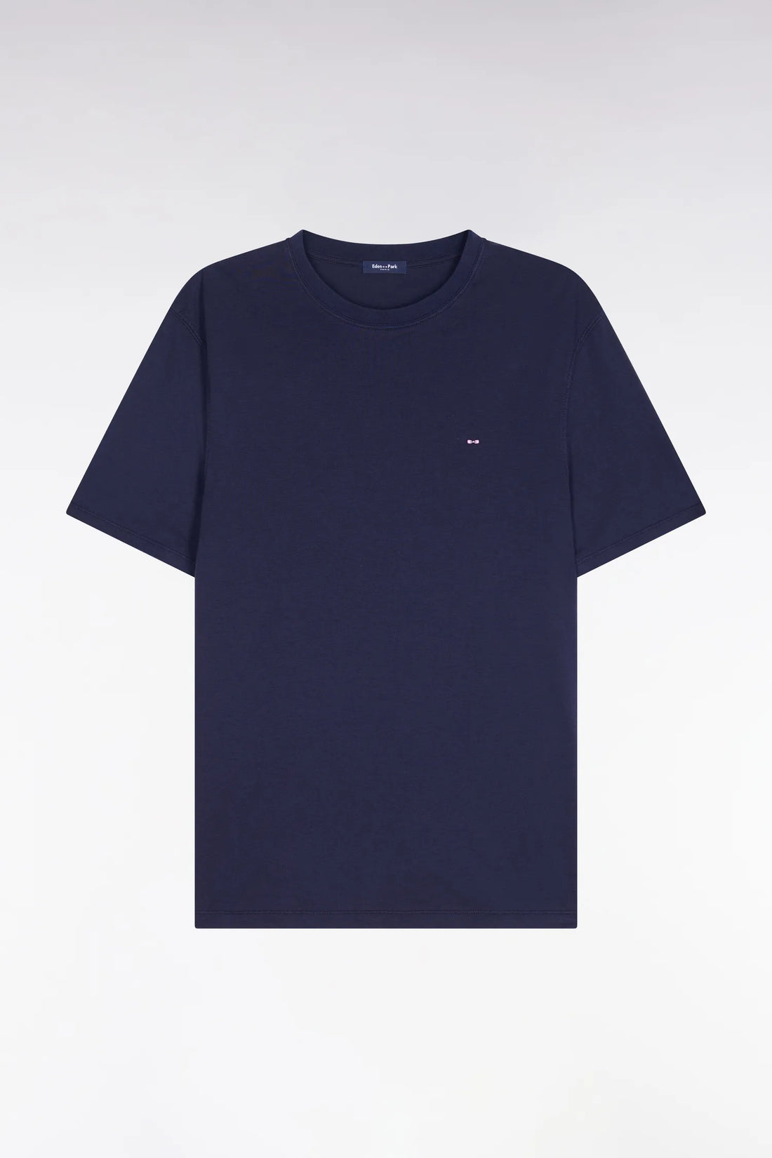 Eden Park Navy Blue Men Regular Fit Navy Blue Short-Sleeved T-Shirt in Lyocell and Cotton SKU: E26MAITC0009_BLF Image 02