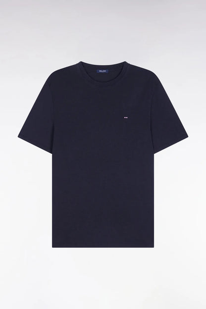 Eden Park Black Men Regular Fit Black Short-Sleeved T-Shirt in Lyocell and Cotton SKU: E26MAITC0009_NO Image 02
