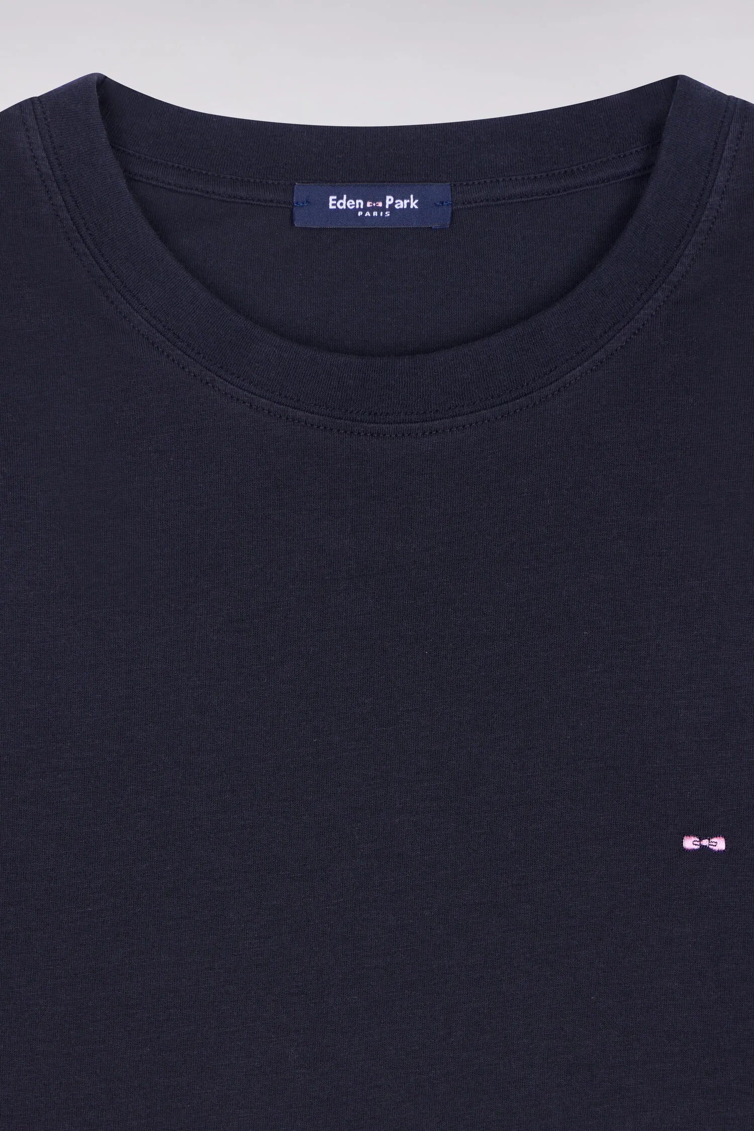 Eden Park Black Men Regular Fit Black Short-Sleeved T-Shirt in Lyocell and Cotton SKU: E26MAITC0009_NO Image 06