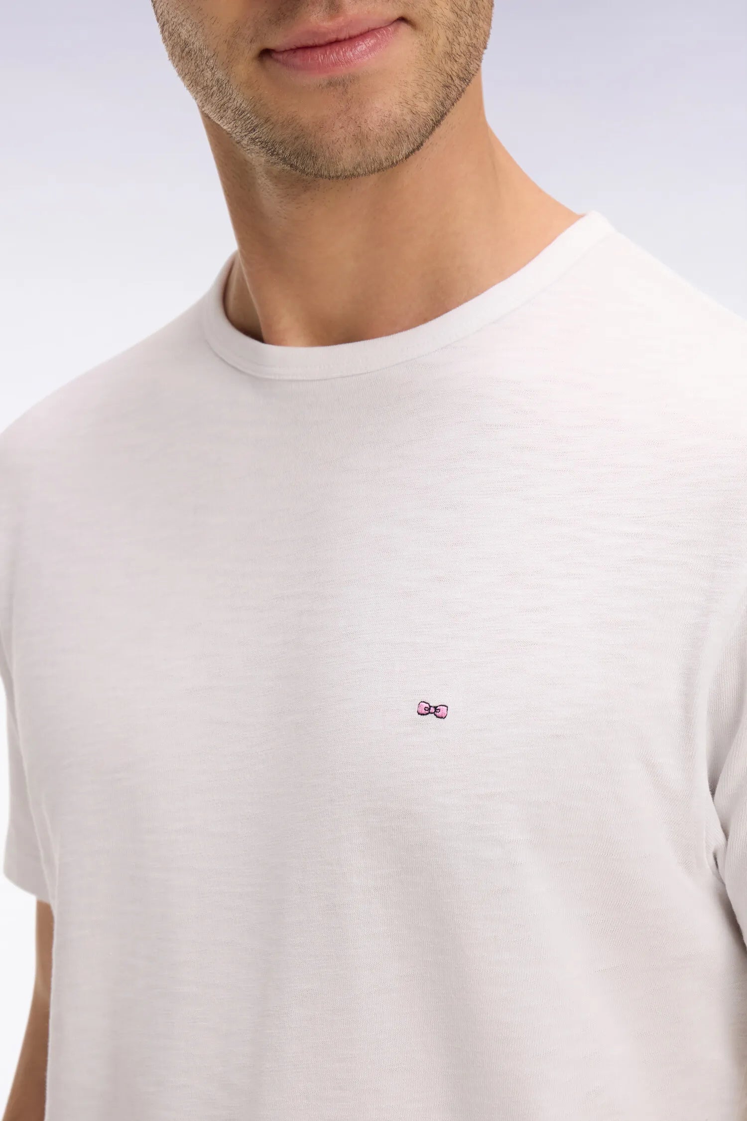 Eden Park 0 Men White Slub Cotton Jersey Short-Sleeved T-Shirt SKU: E26MAITC0010_BC Image 03